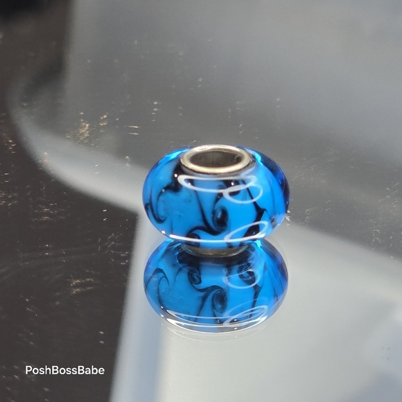 925 sterling Silver core center murano glass bead fits pandora type bracelets - Picture 5 of 7